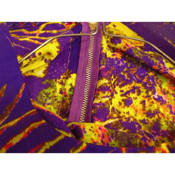 Vintage D Bess Psychedelic Ruffle Maxi Dress READ - Picture 6 of 9